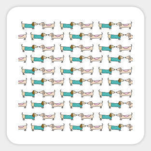 Cute dachshunds lovers Sticker